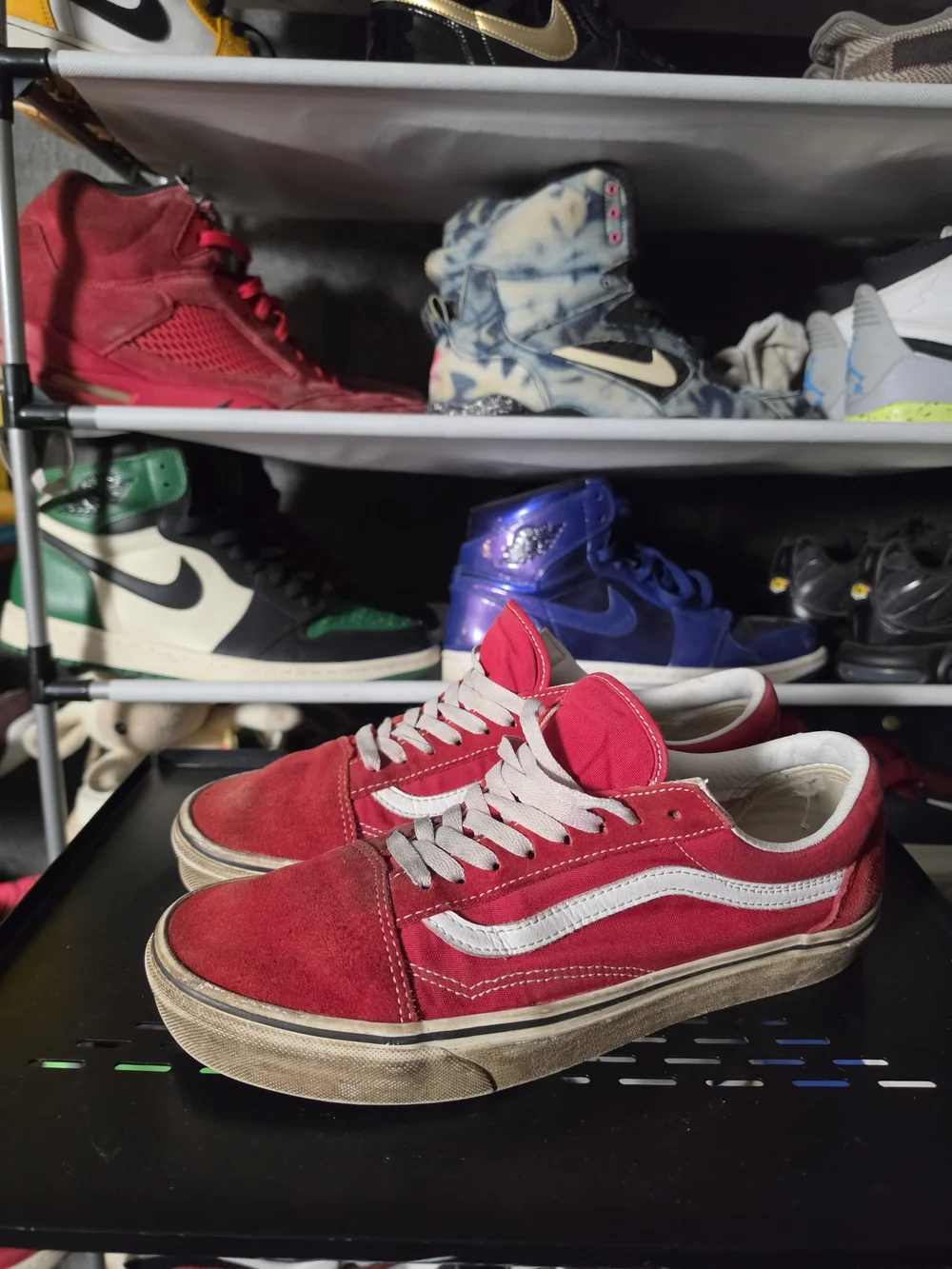 🔥 Red Vans Men Size 10 Old Skool Suede Sneakers